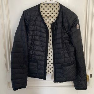 MONCLER Jacket, black and reversible with polca dots